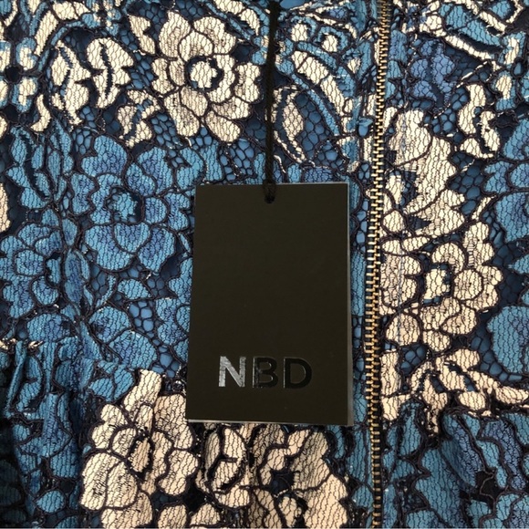 NBD Revolve Daimilee Strapless Blue Lace Dress - Picture 6 of 14